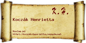 Koczák Henrietta névjegykártya