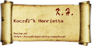 Koczák Henrietta névjegykártya